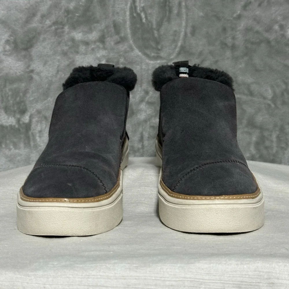 Toms Womens Sz 8 Paxton Suede High Top Slip On Comfort Shoes‎ Iron Gray Gorpcore